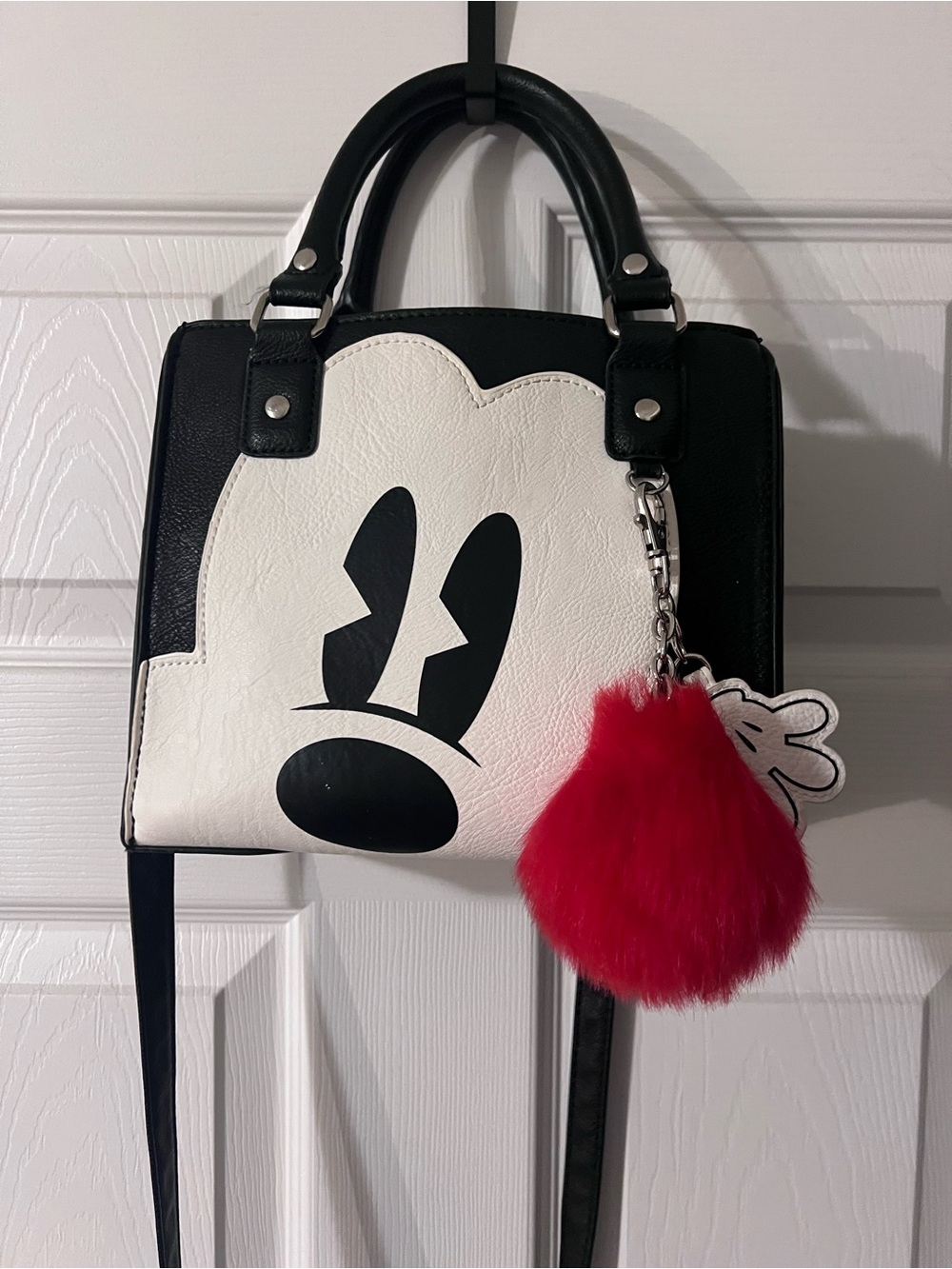Loungefly Disney Mickey Mouse Face Box Crossbody Satchel Black White